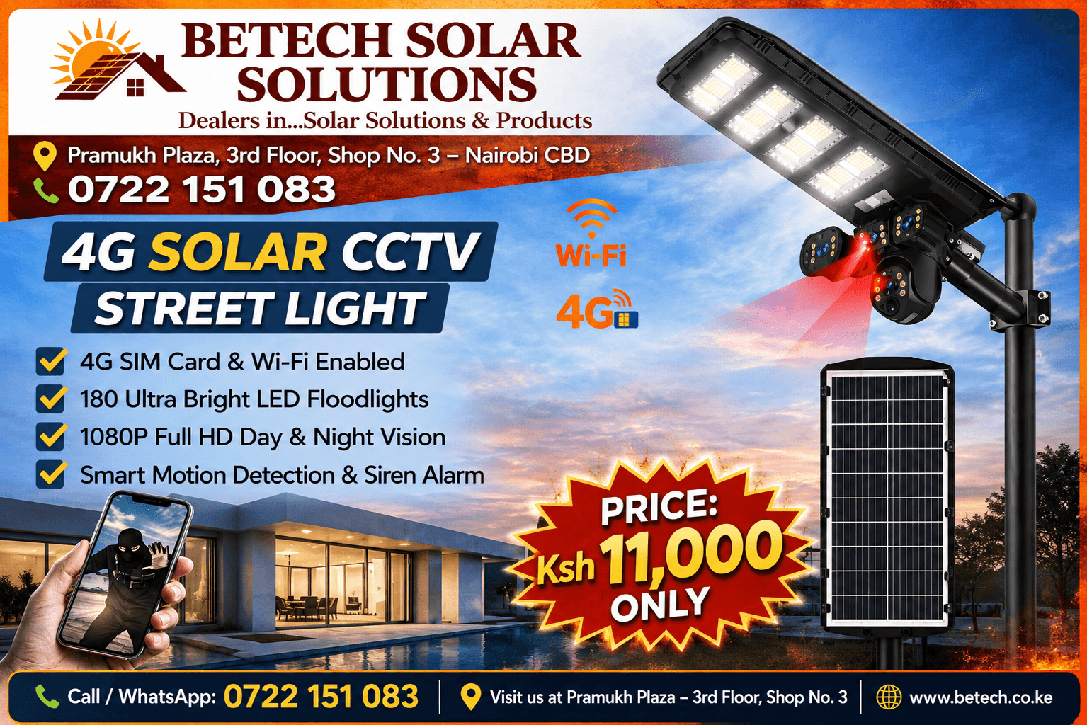 4G Solar CCTV Street Light