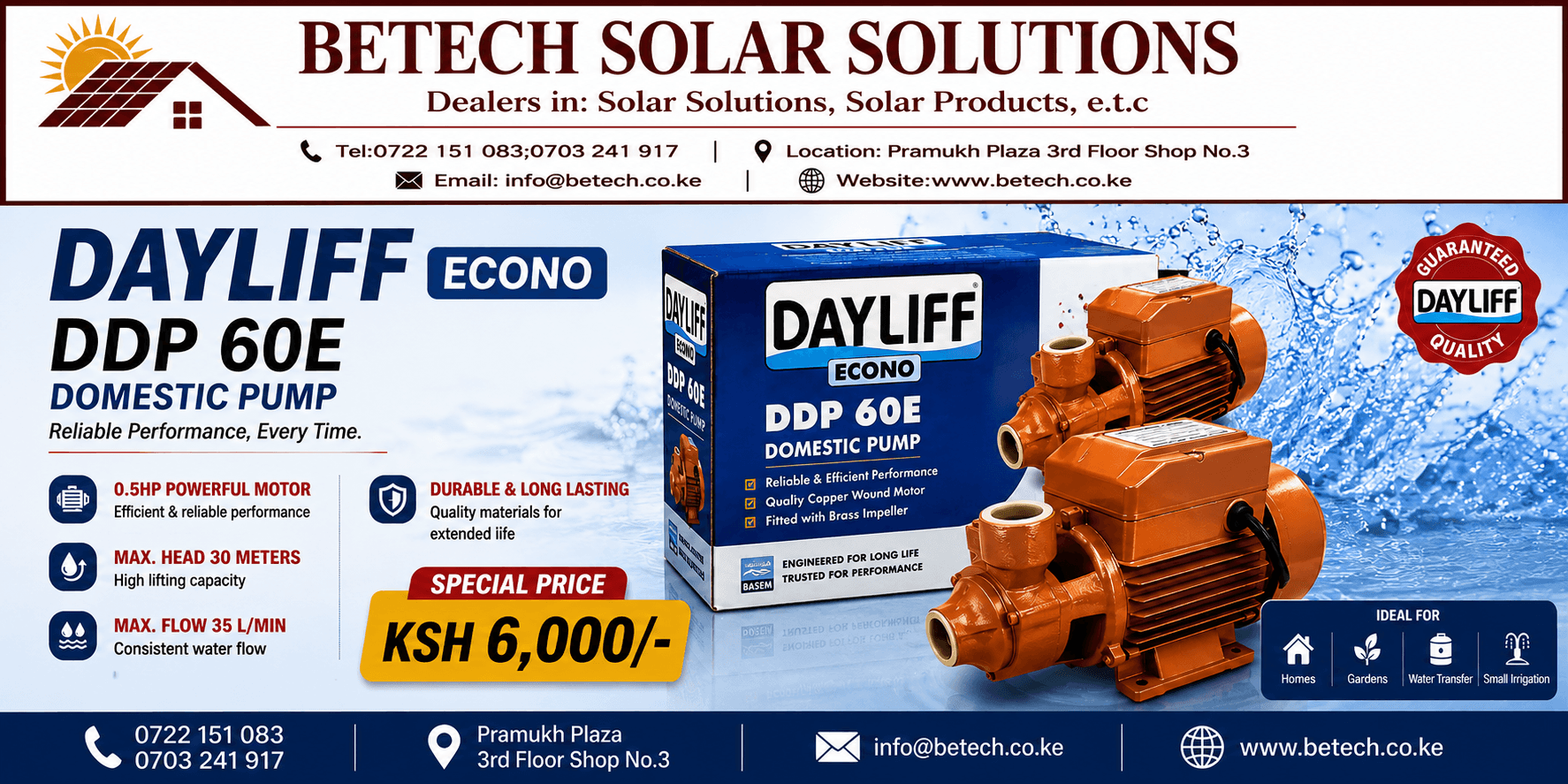 DAYLIFF ECONO DDP 60E DOMESTIC PUMP