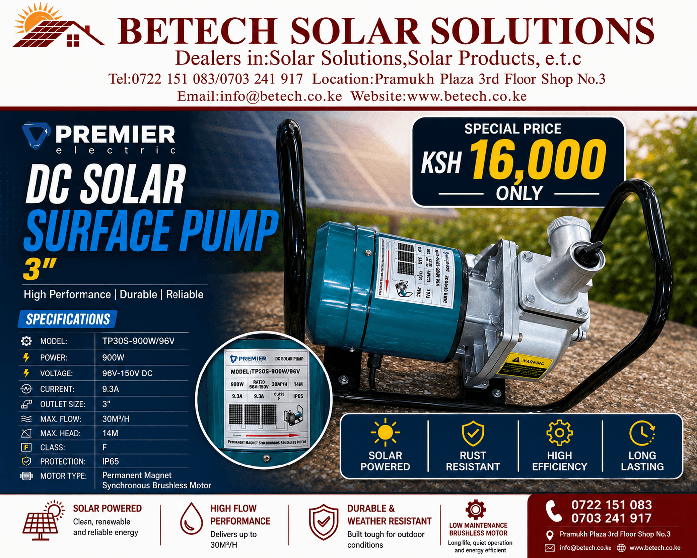 DC Solar Surface Pump 3"