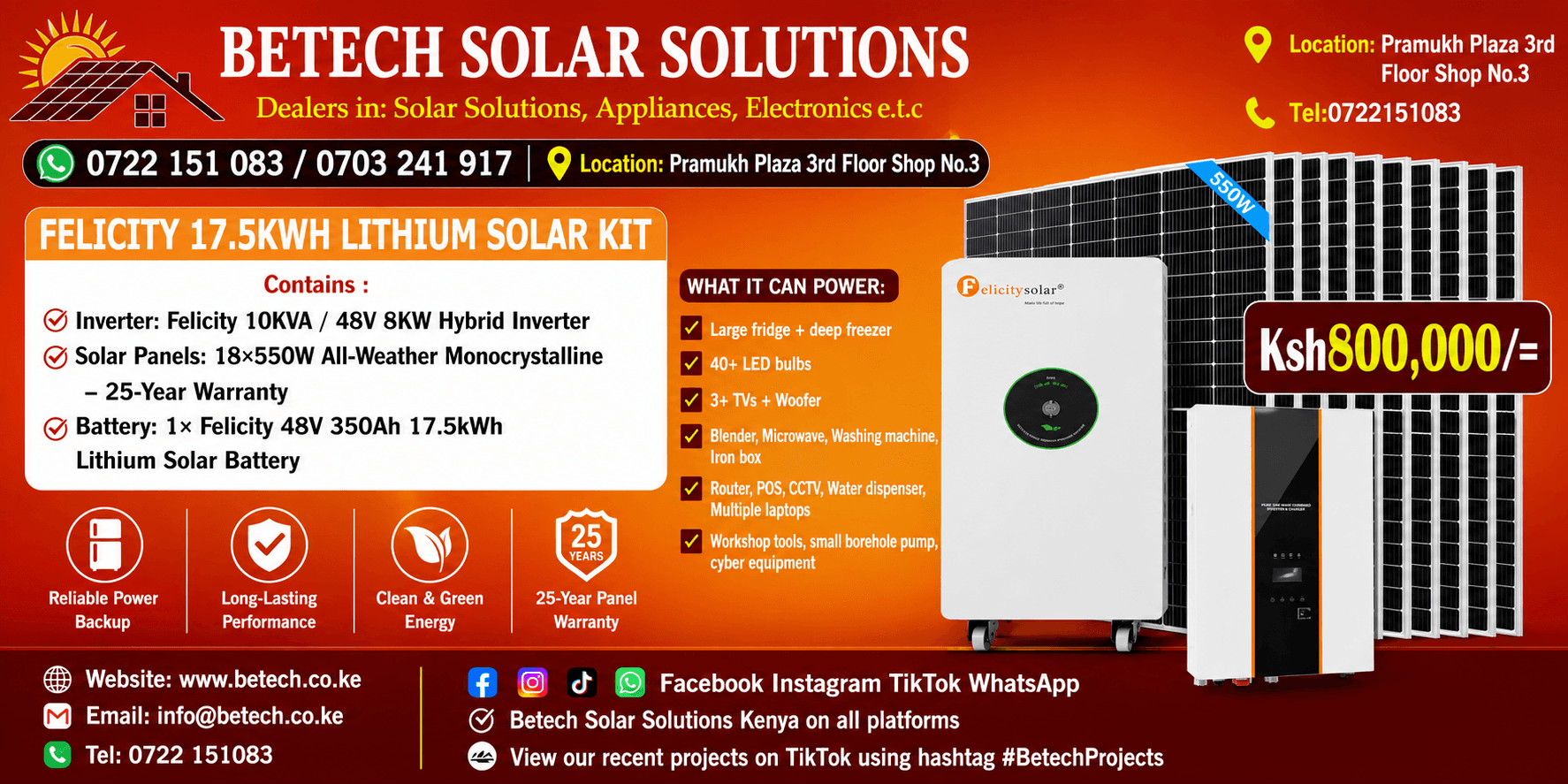 Felicity 17.5kWh Lithium Solar Kit