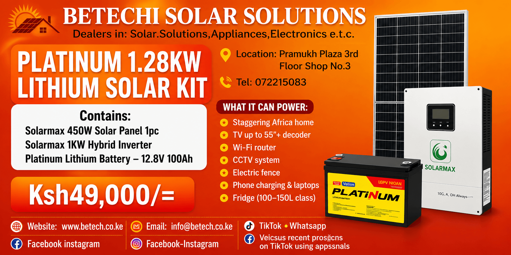 Platinum 1.28KW Lithium Solar Kit