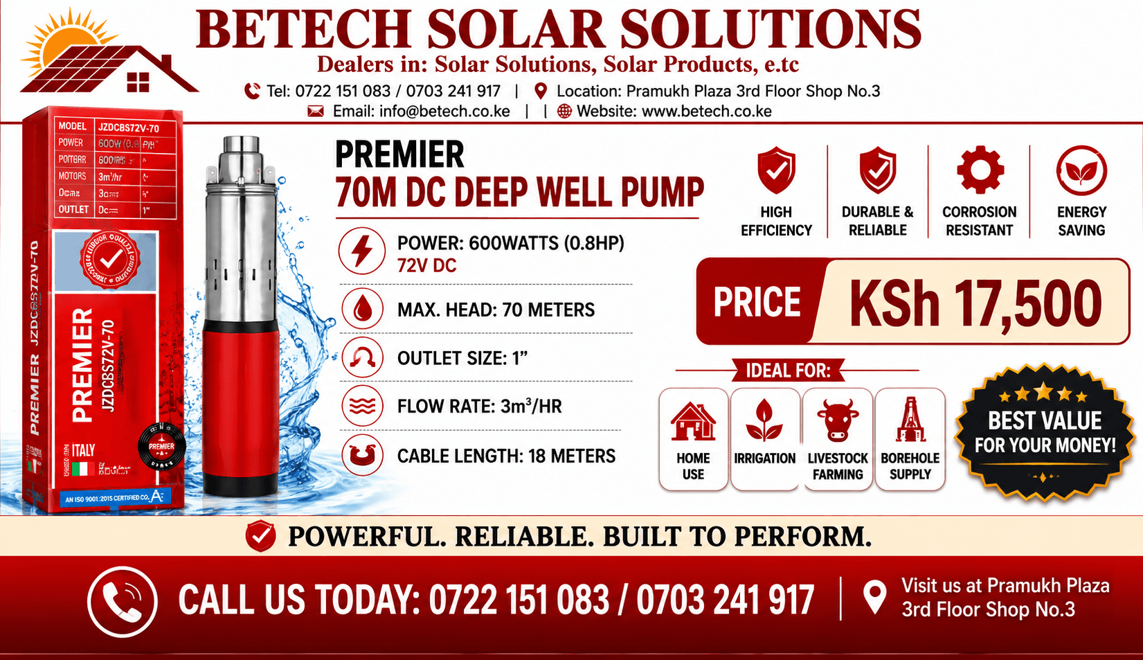 Premier 70M DC Deep Well Pump