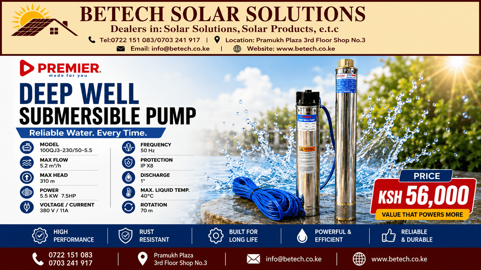 Premier Deep Well Submersible Pump