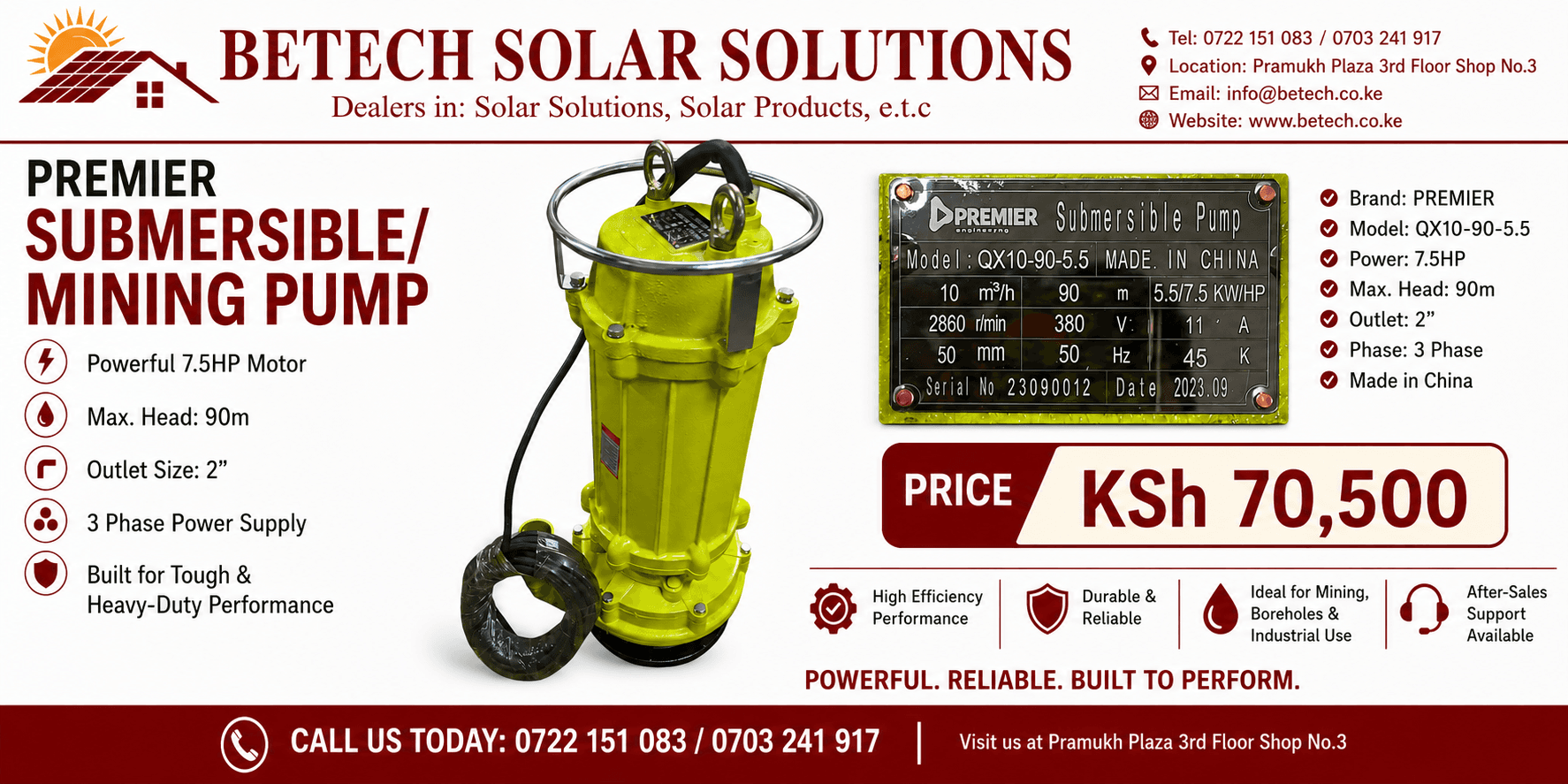 Premier Submersible/Mining Pump
