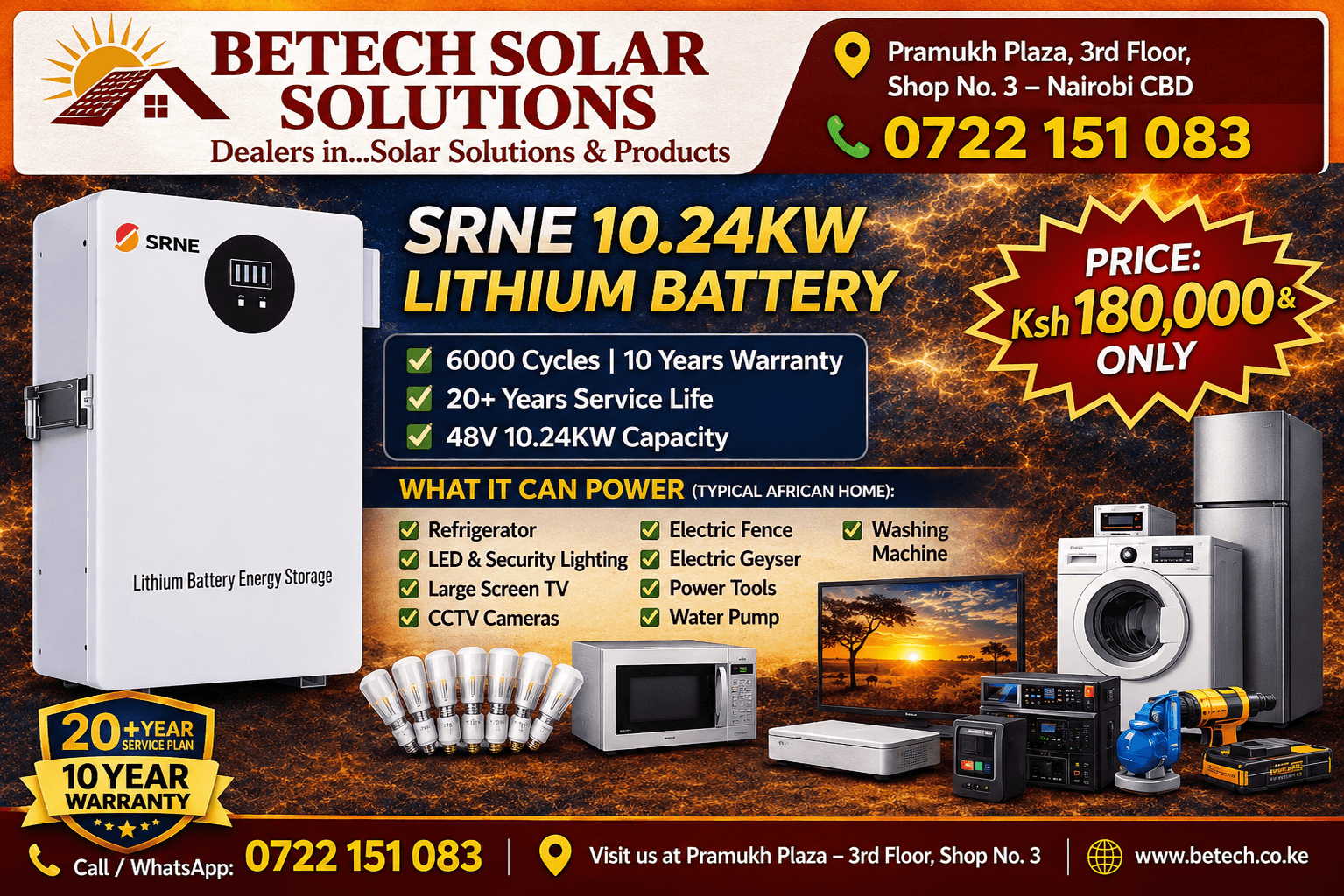 SRNE 10.24KW Lithium Battery