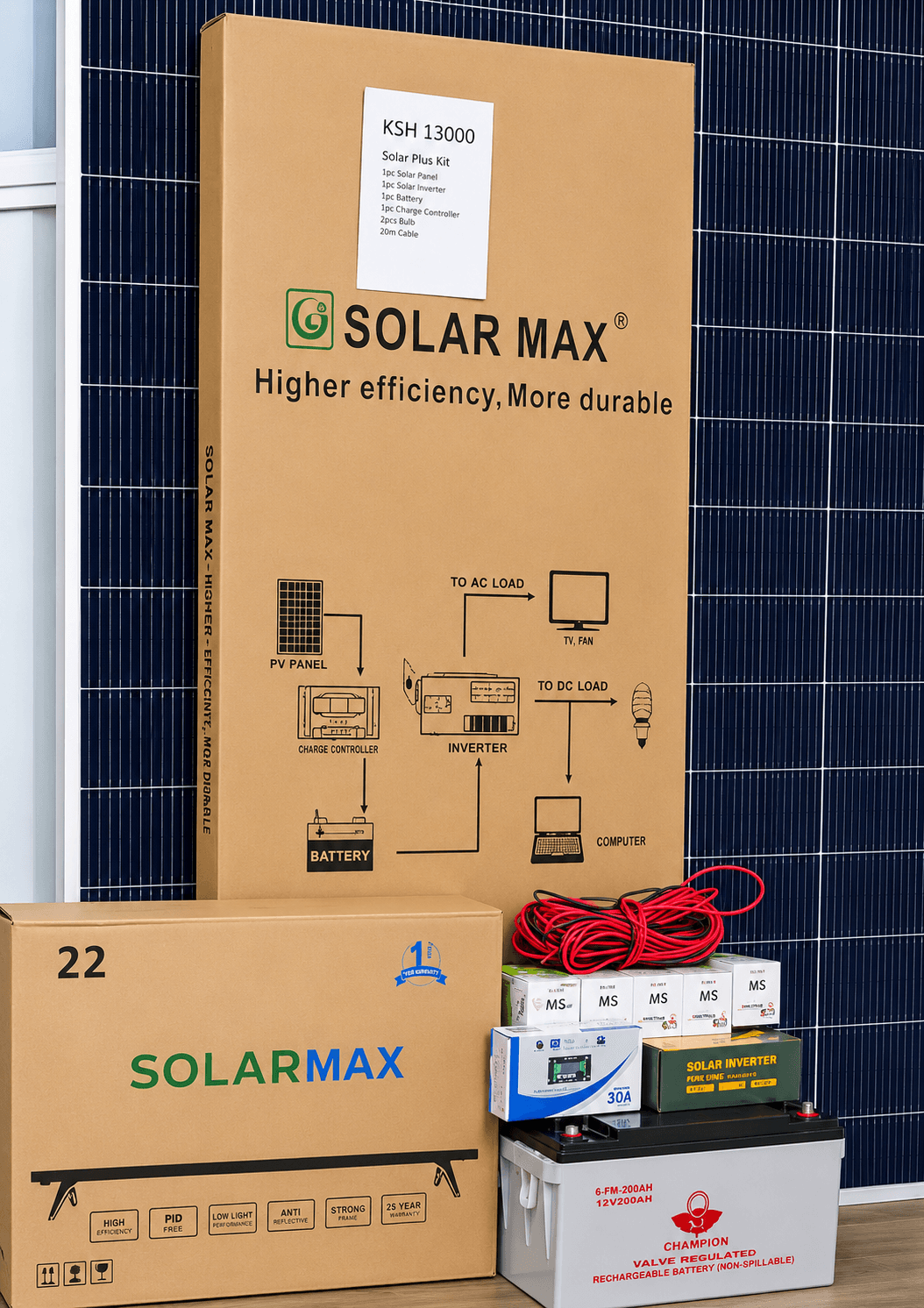 Starmax 100W Solar Full Kit with 22" TV